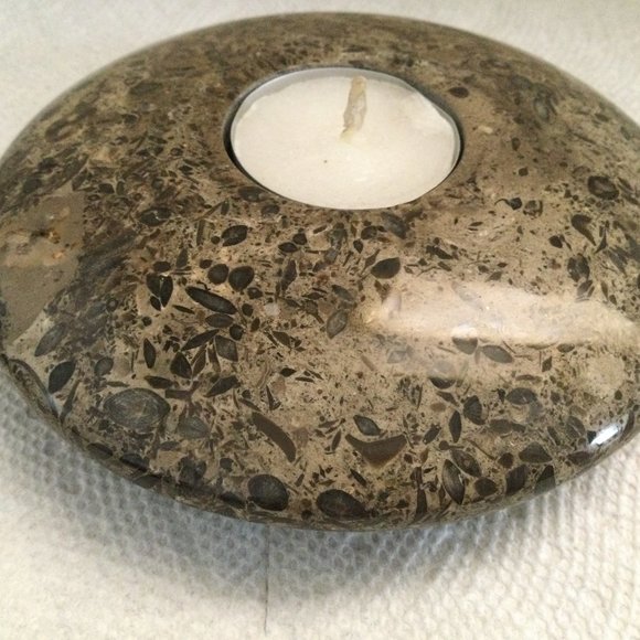 Marble candle holder brown black made in Pakistan - Picture 1 of 5